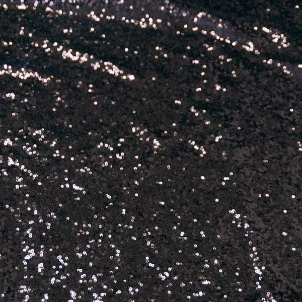 All Over Black Mesh Glitz Mini Sequins Fabric