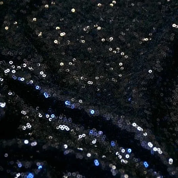 All Over Black Mesh Glitz Mini Sequins Fabric