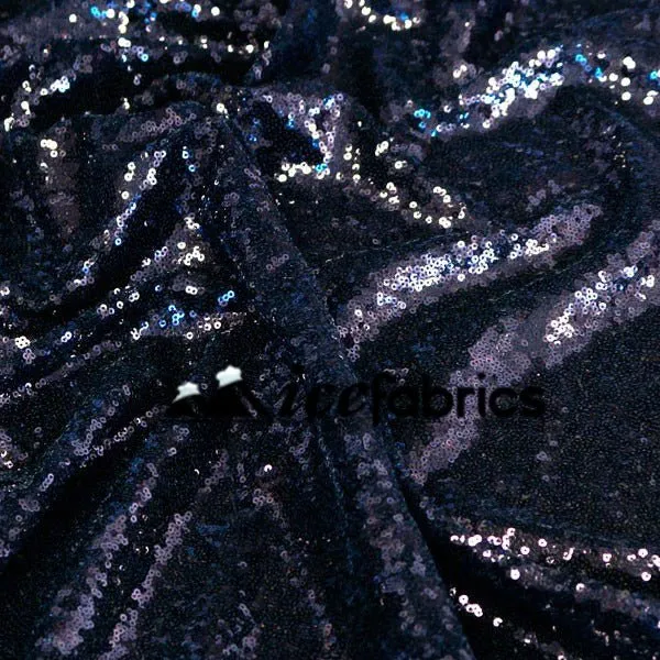 All Over Black Mesh Glitz Mini Sequins Fabric