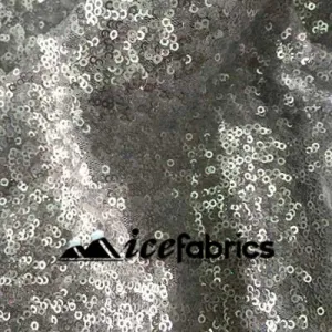 All Over Matte Silver Mesh Glitz Mini Sequins Fabric