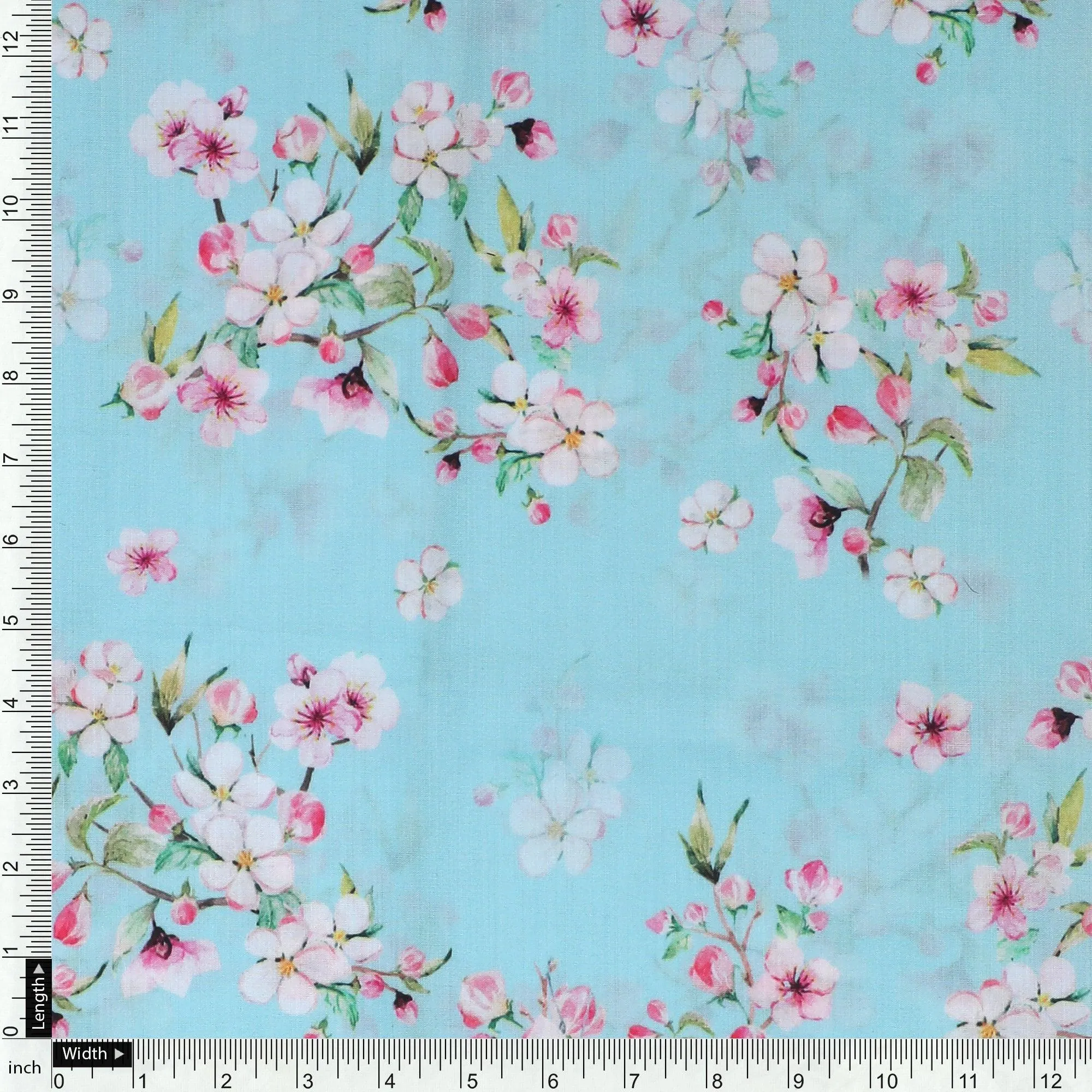 Beautiful Rama Floral Vine Digital Printed Fabric