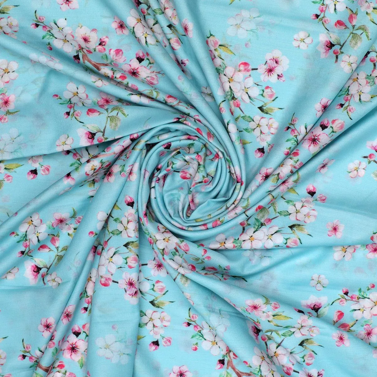 Beautiful Rama Floral Vine Digital Printed Fabric