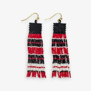 Billie Horizontal Stripe Fringe Earrings | Ink   Alloy