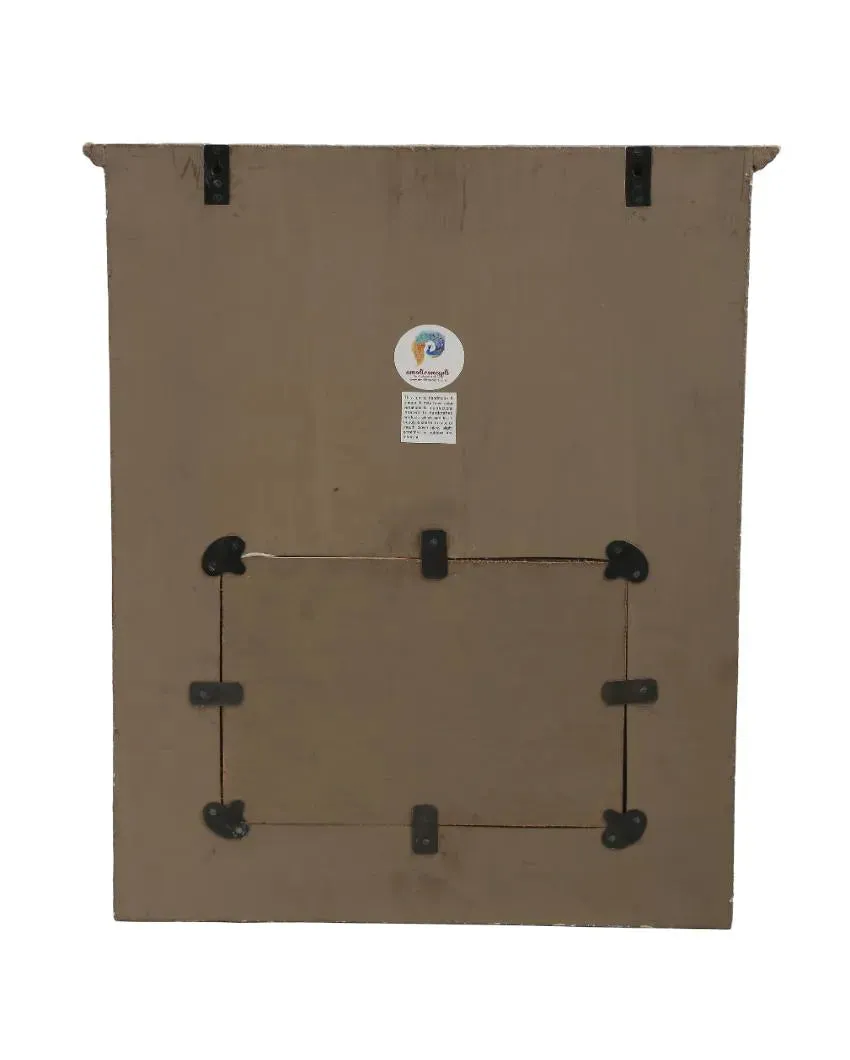 Brown Distress Finish French Style MDF Mirror | 24 x 19.5 inches