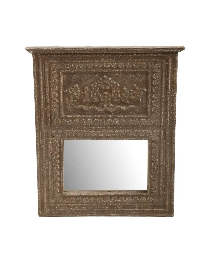 Brown Distress Finish French Style MDF Mirror | 24 x 19.5 inches
