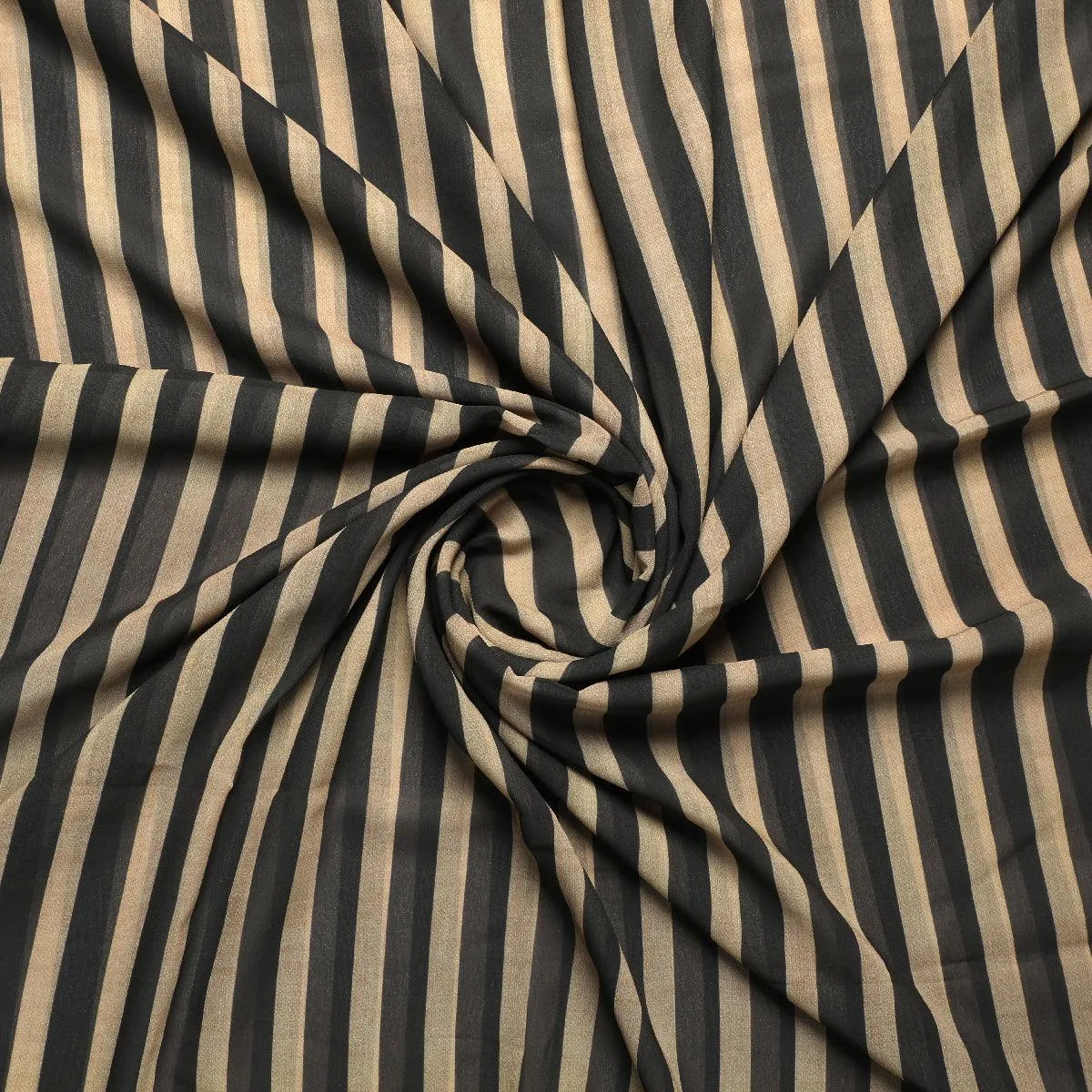 Brown Stripes Digital Printed Fabric - Weightless