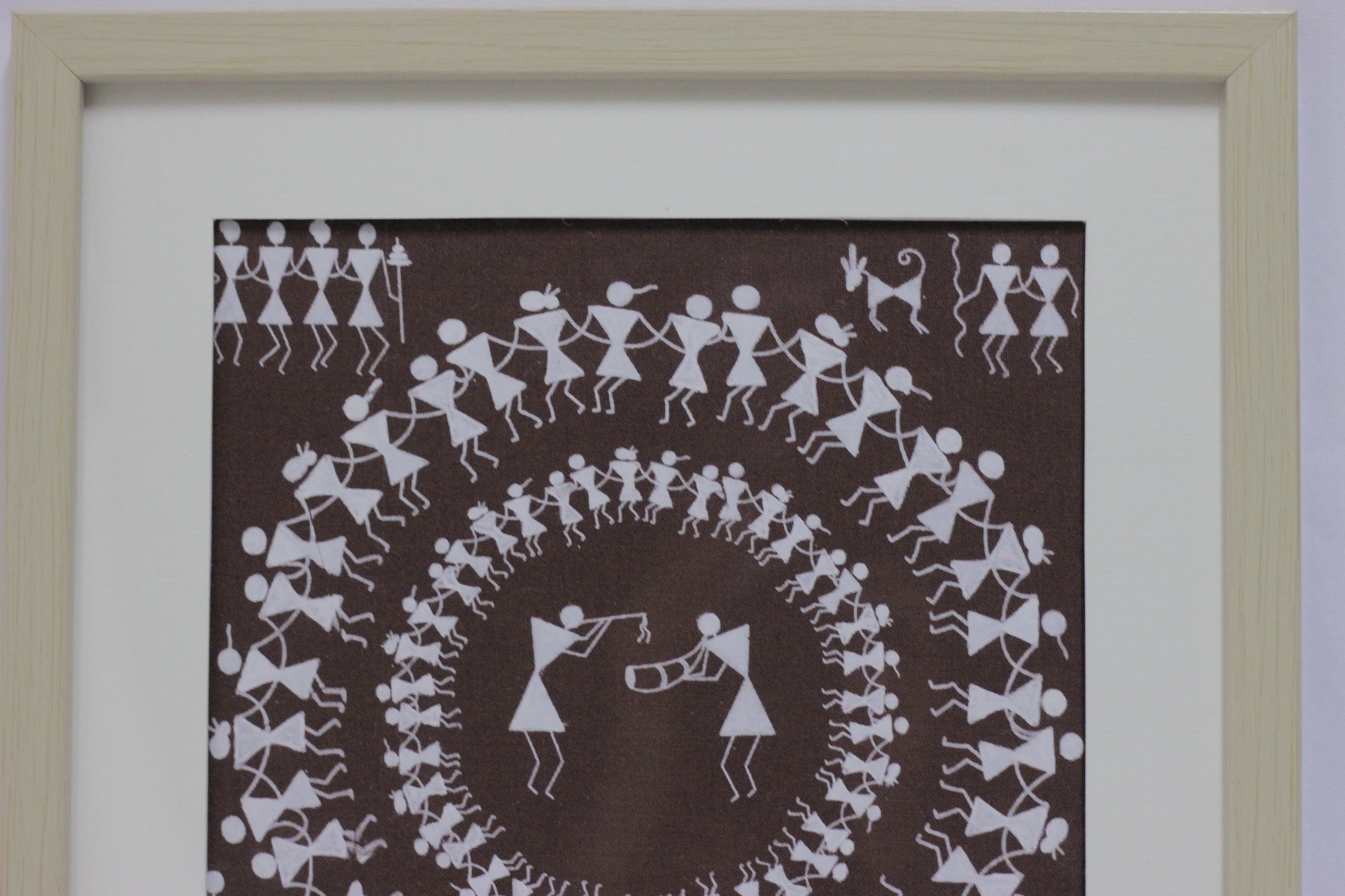 Brown Warli Handpainted Art, Unframed