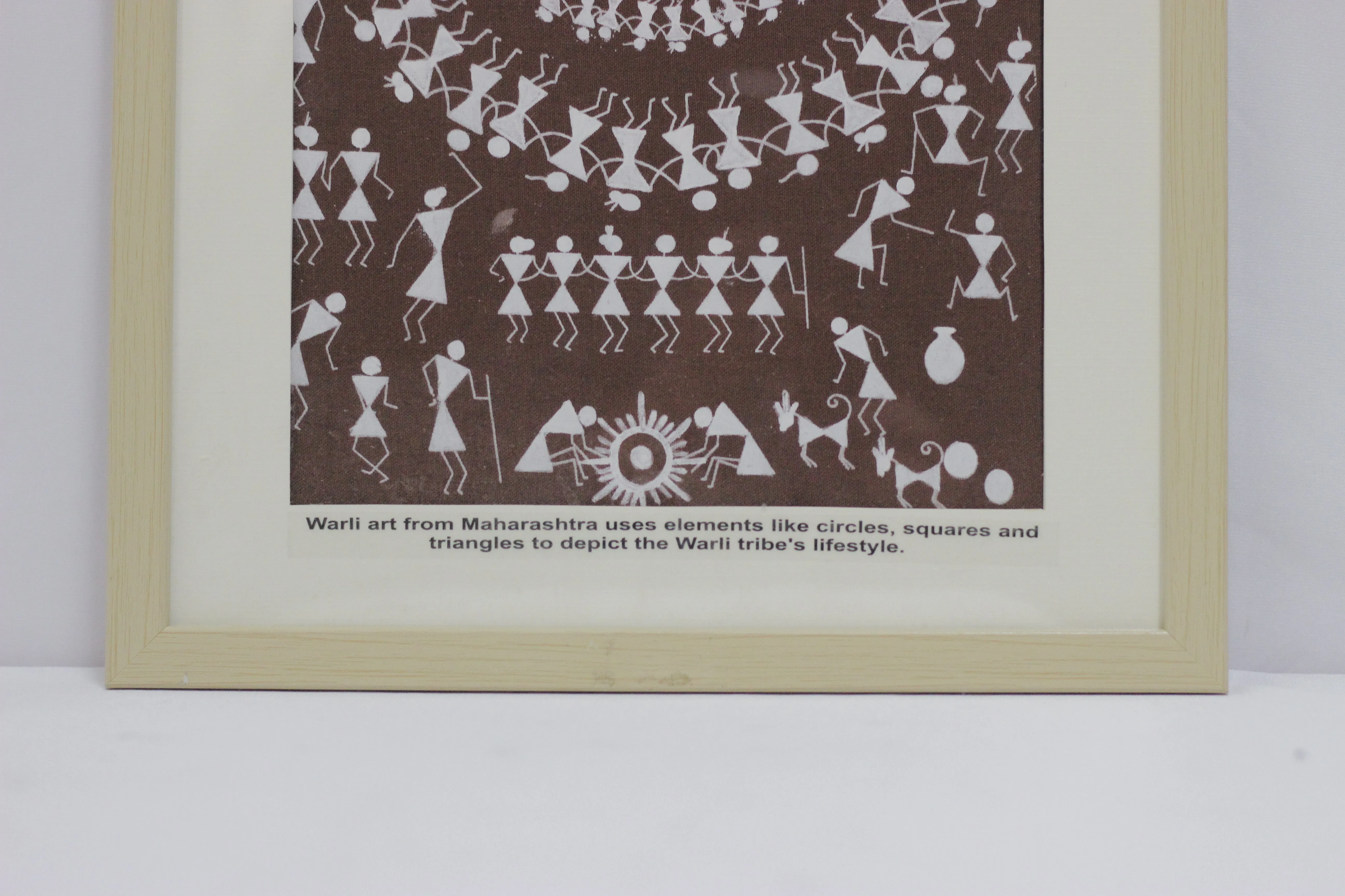 Brown Warli Handpainted Art, Unframed