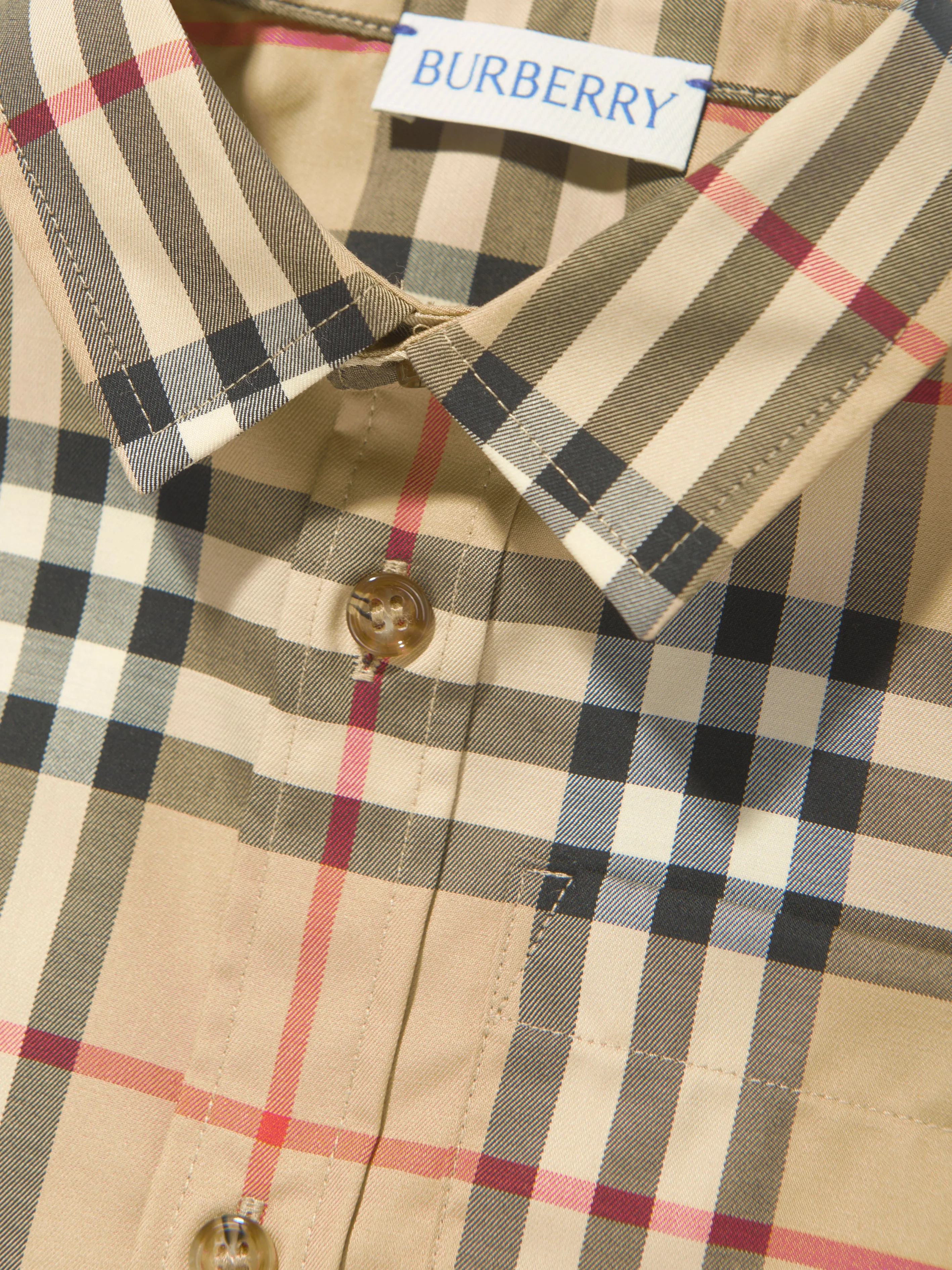 Burberry Baby Boys Check Mini Owen Shirt in Beige