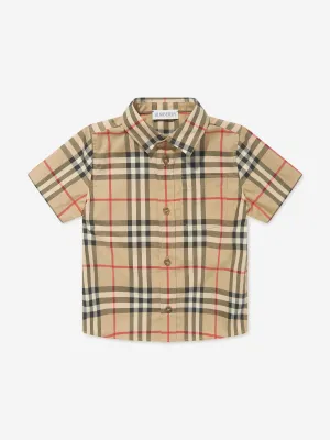 Burberry Baby Boys Check Mini Owen Shirt in Beige