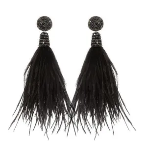 Charcoal Feather Earrings