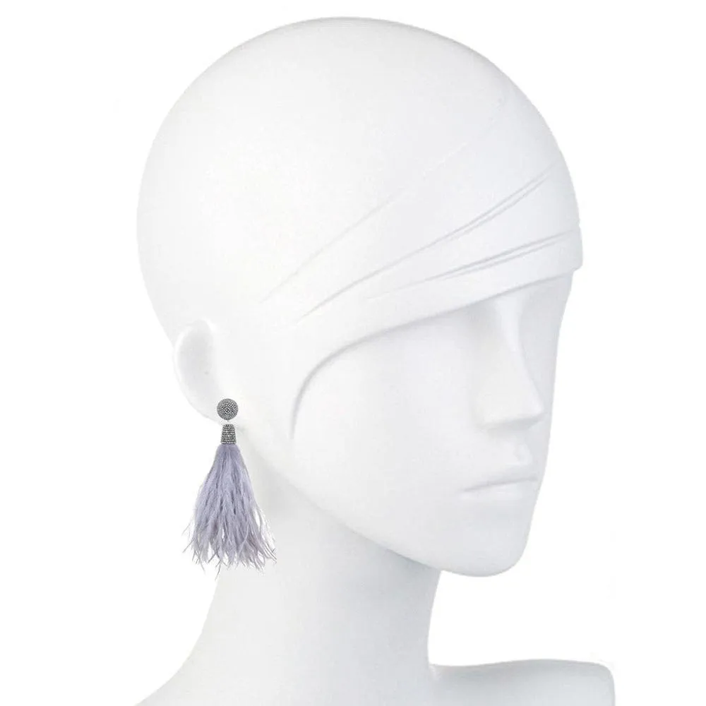 Charcoal Feather Earrings