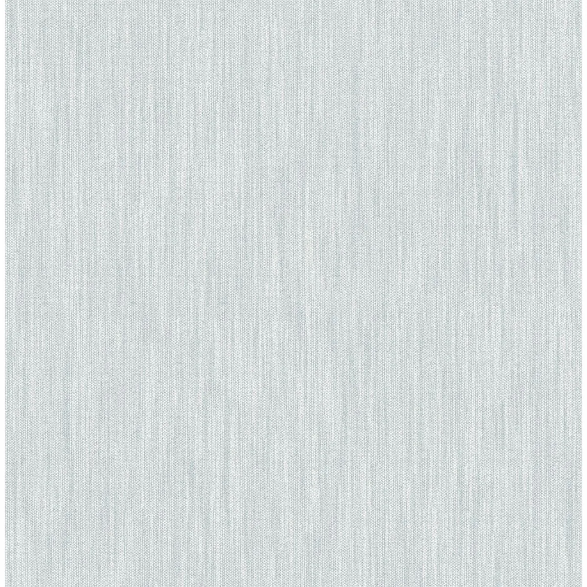 Chenille Faux Linen Wallpaper in Light Blue from the Bluebell Collection