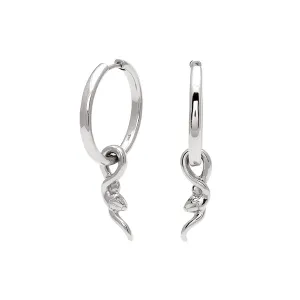 Coiled Serpent Hoop Earring - Sterling Silver