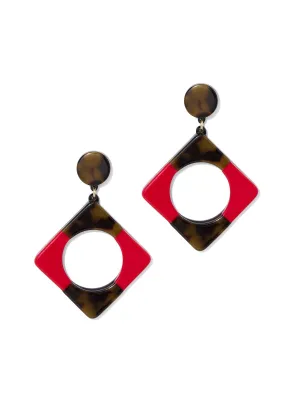 Colorblock Geo Drop Earring
