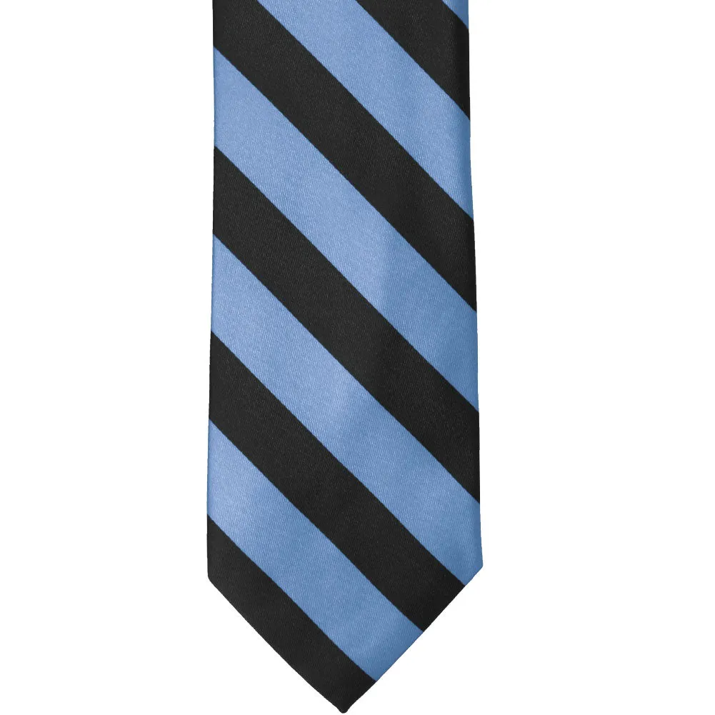 Cornflower and Black Striped Tie