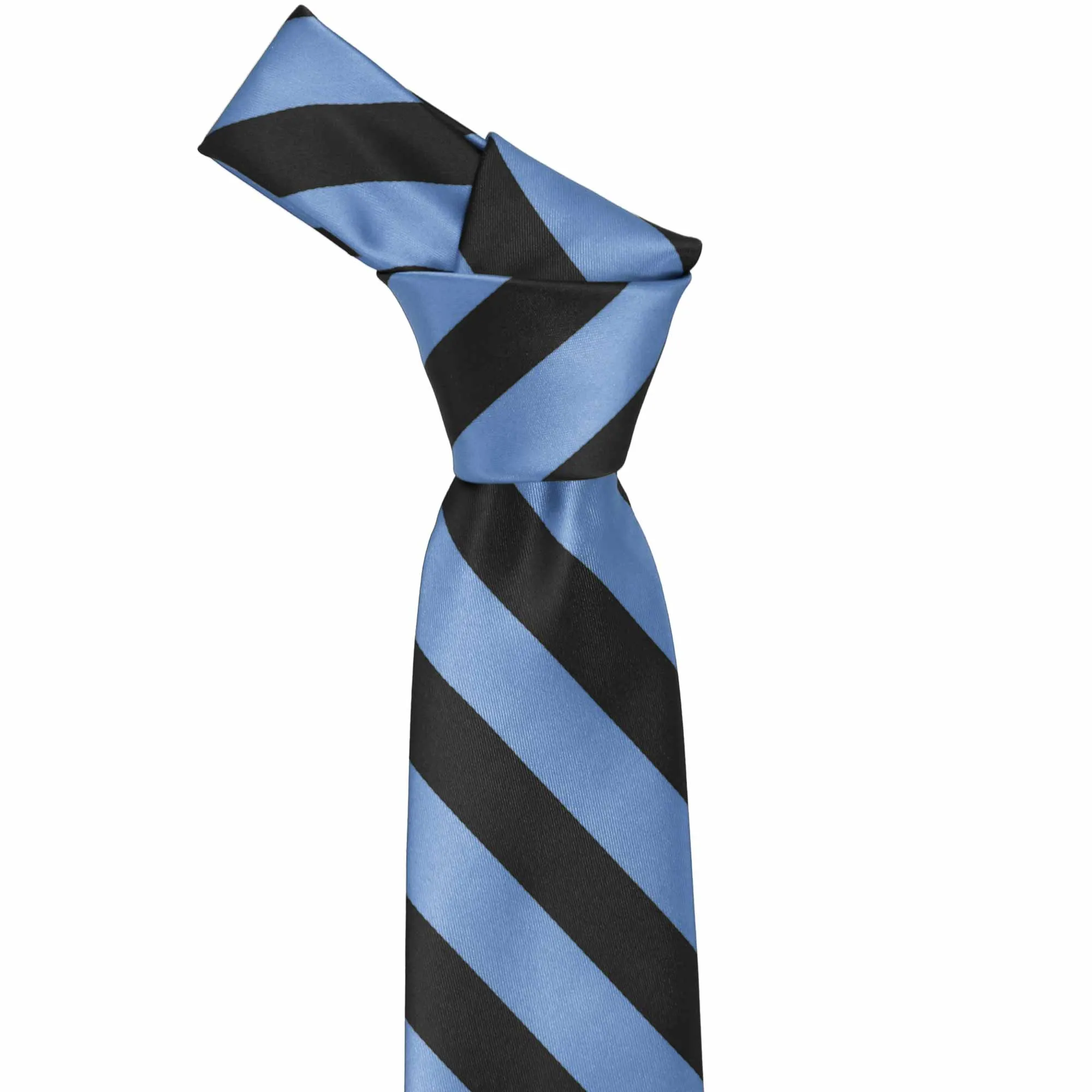 Cornflower and Black Striped Tie