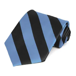 Cornflower and Black Striped Tie