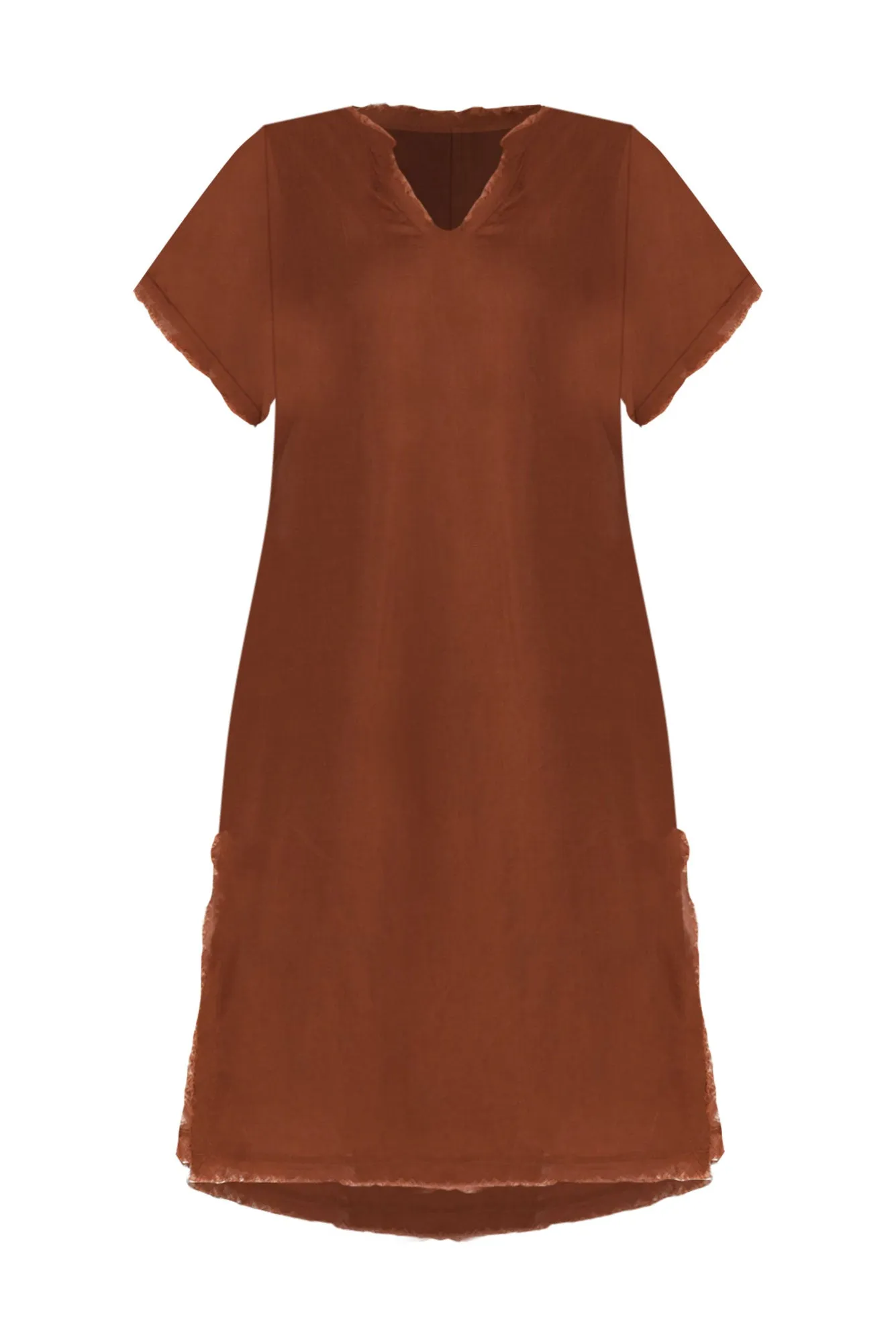 Darlene Brown Linen Blend Dress