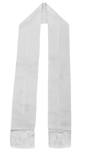 Dupsie's Naija Nobility Off-White African Fringe Sash Stole DP670FS
