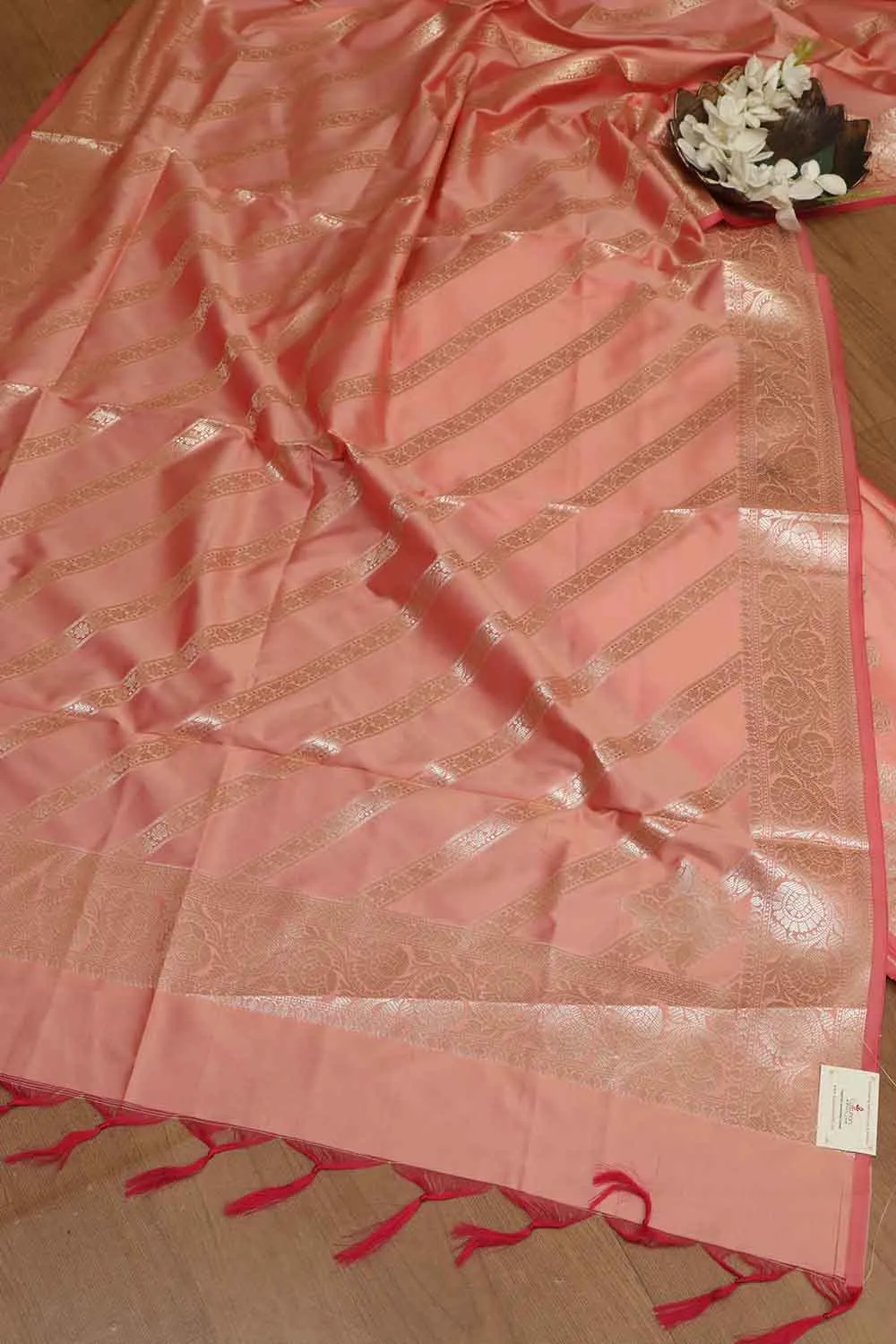 Elegant Orange Banarasi Silk Suit