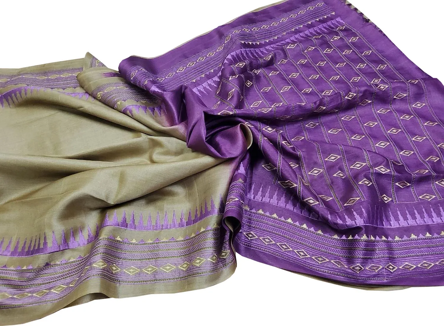 Elegant Pastel Moonga Tussar Silk Embroidered Saree