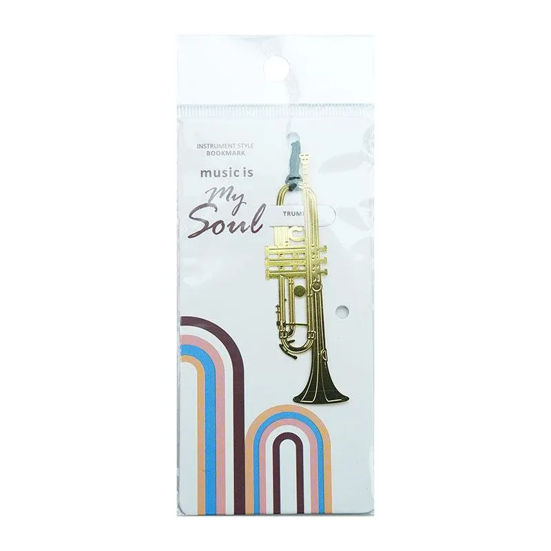 Exquisite Musical Instrument Metal Mini Bookmark Creative Simple Bookmark Literary and Music Bookmark 6 Musical Instrument Styles Essential for Reading NP-H7TAQG-071