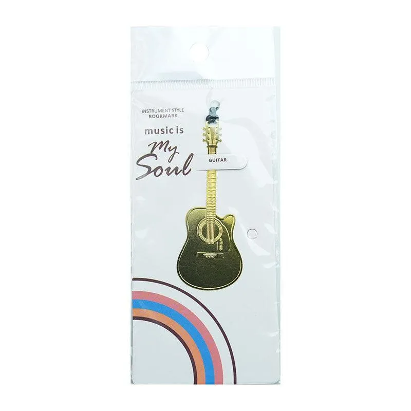 Exquisite Musical Instrument Metal Mini Bookmark Creative Simple Bookmark Literary and Music Bookmark 6 Musical Instrument Styles Essential for Reading NP-H7TAQG-071