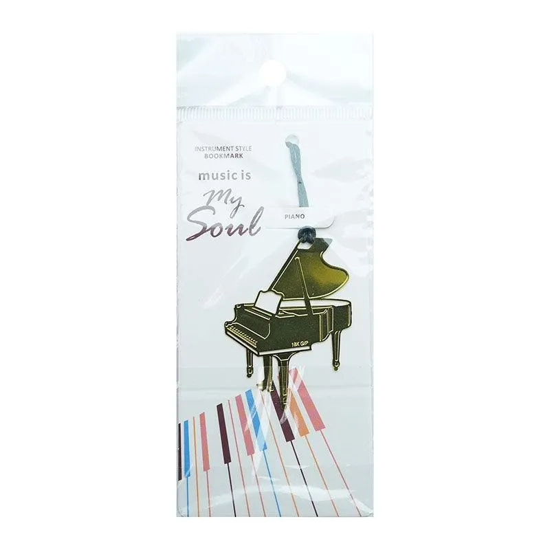 Exquisite Musical Instrument Metal Mini Bookmark Creative Simple Bookmark Literary and Music Bookmark 6 Musical Instrument Styles Essential for Reading NP-H7TAQG-071