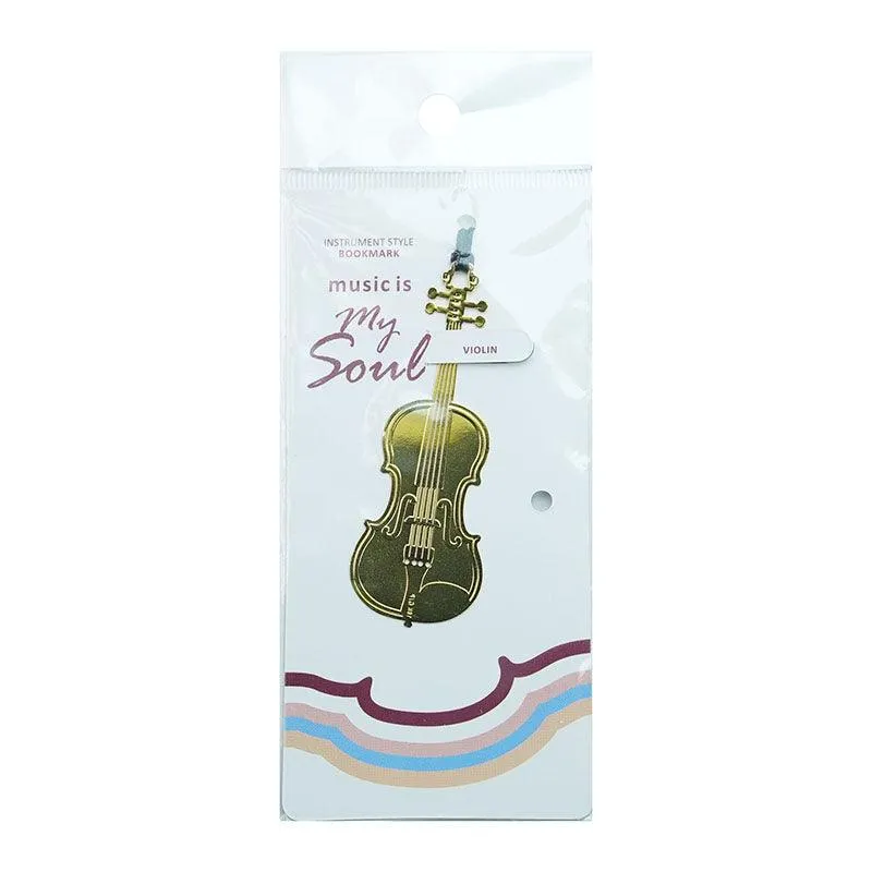 Exquisite Musical Instrument Metal Mini Bookmark Creative Simple Bookmark Literary and Music Bookmark 6 Musical Instrument Styles Essential for Reading NP-H7TAQG-071