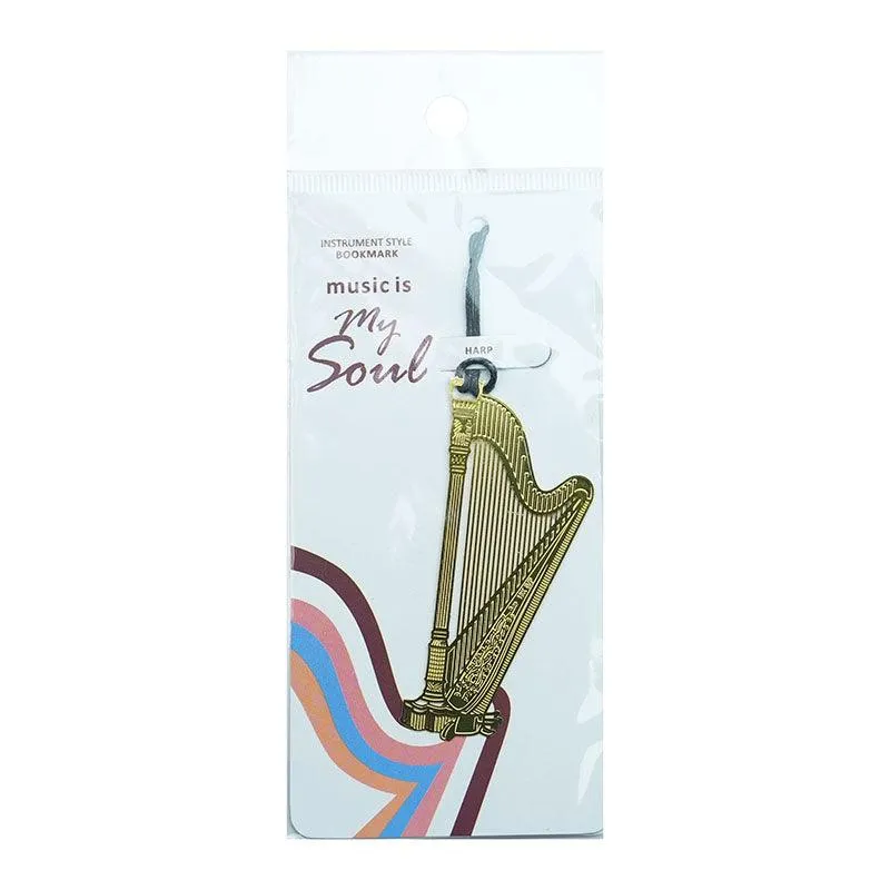 Exquisite Musical Instrument Metal Mini Bookmark Creative Simple Bookmark Literary and Music Bookmark 6 Musical Instrument Styles Essential for Reading NP-H7TAQG-071