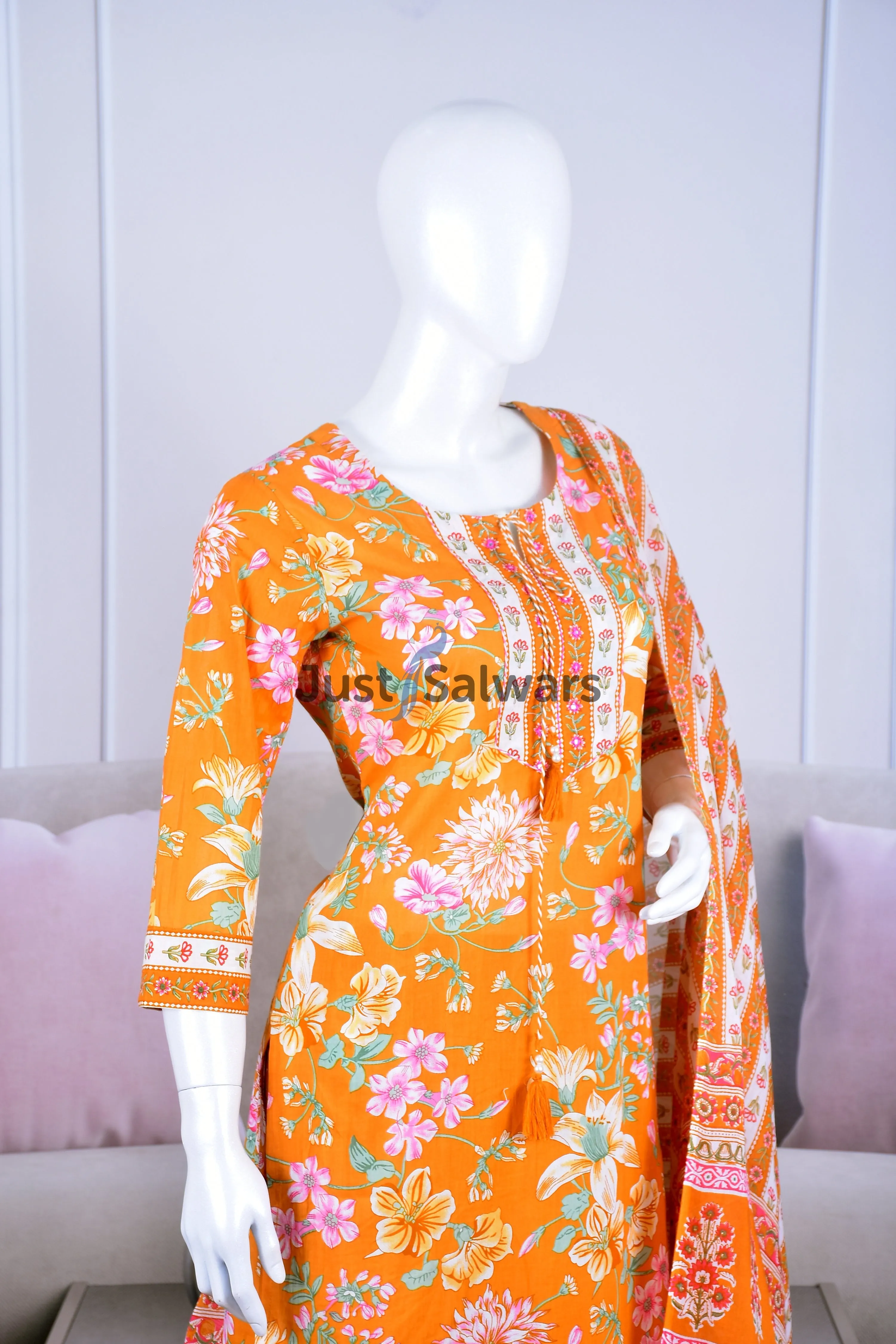Floral Printed Cotton Suit Set