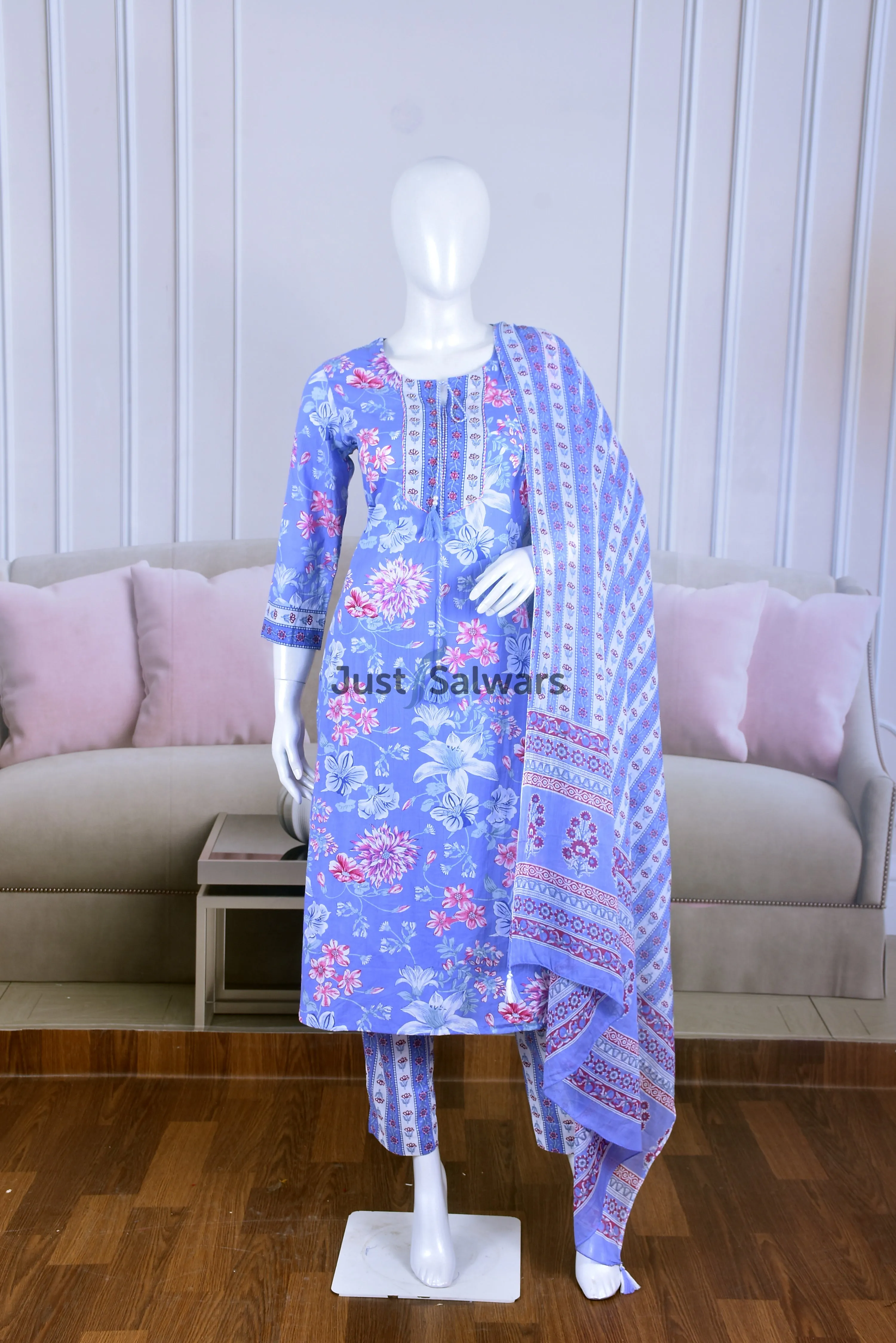 Floral Printed Cotton Suit Set