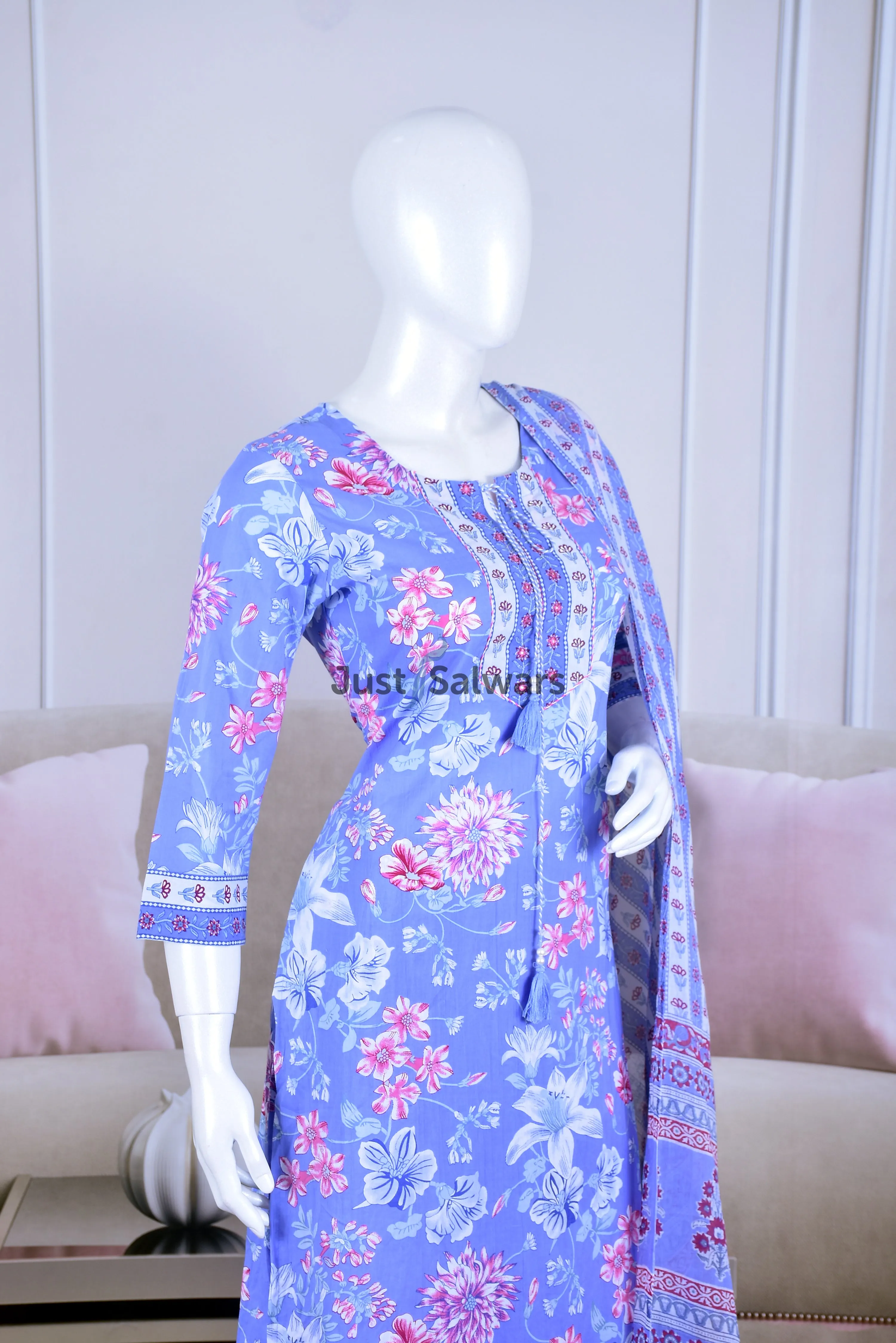 Floral Printed Cotton Suit Set