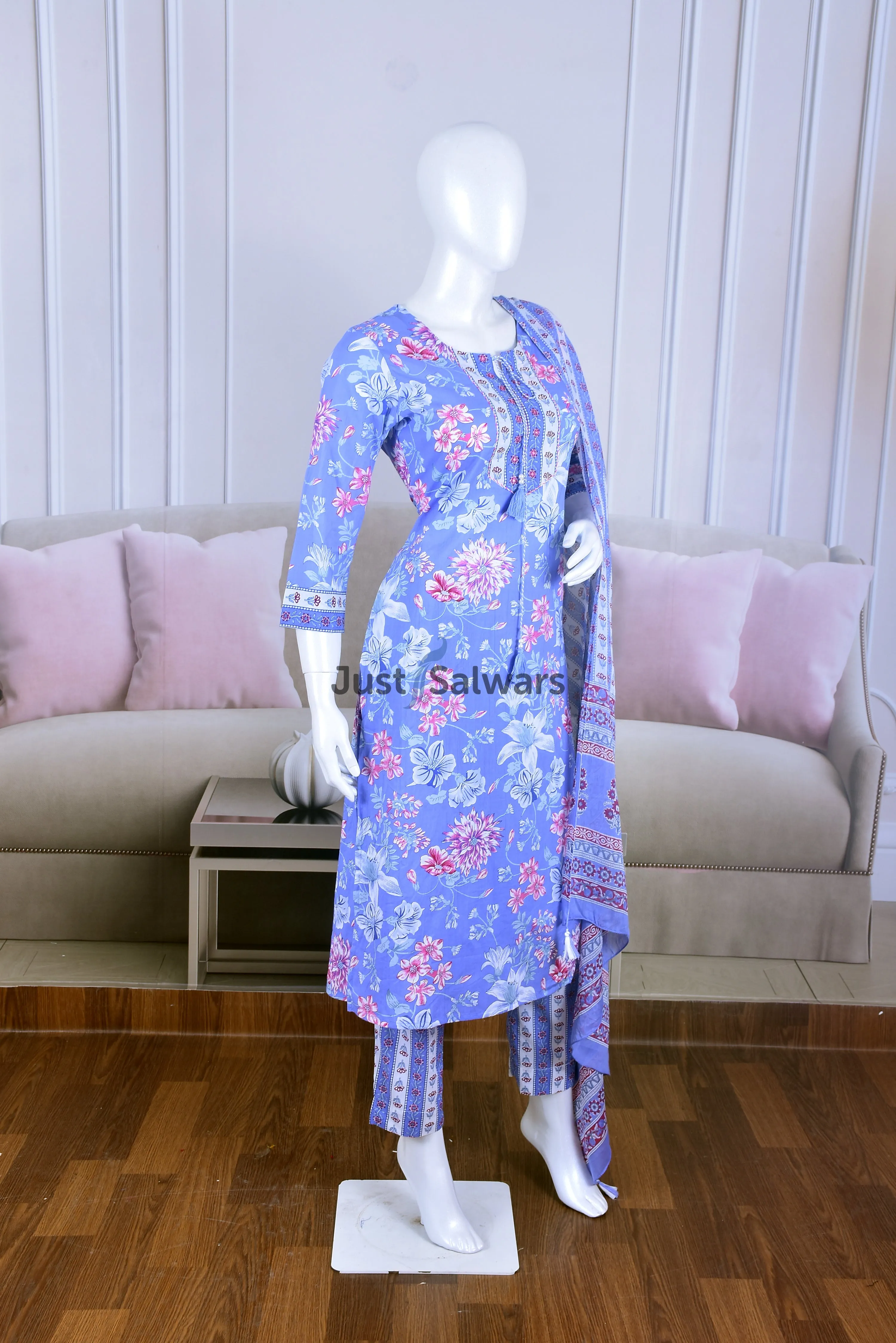 Floral Printed Cotton Suit Set