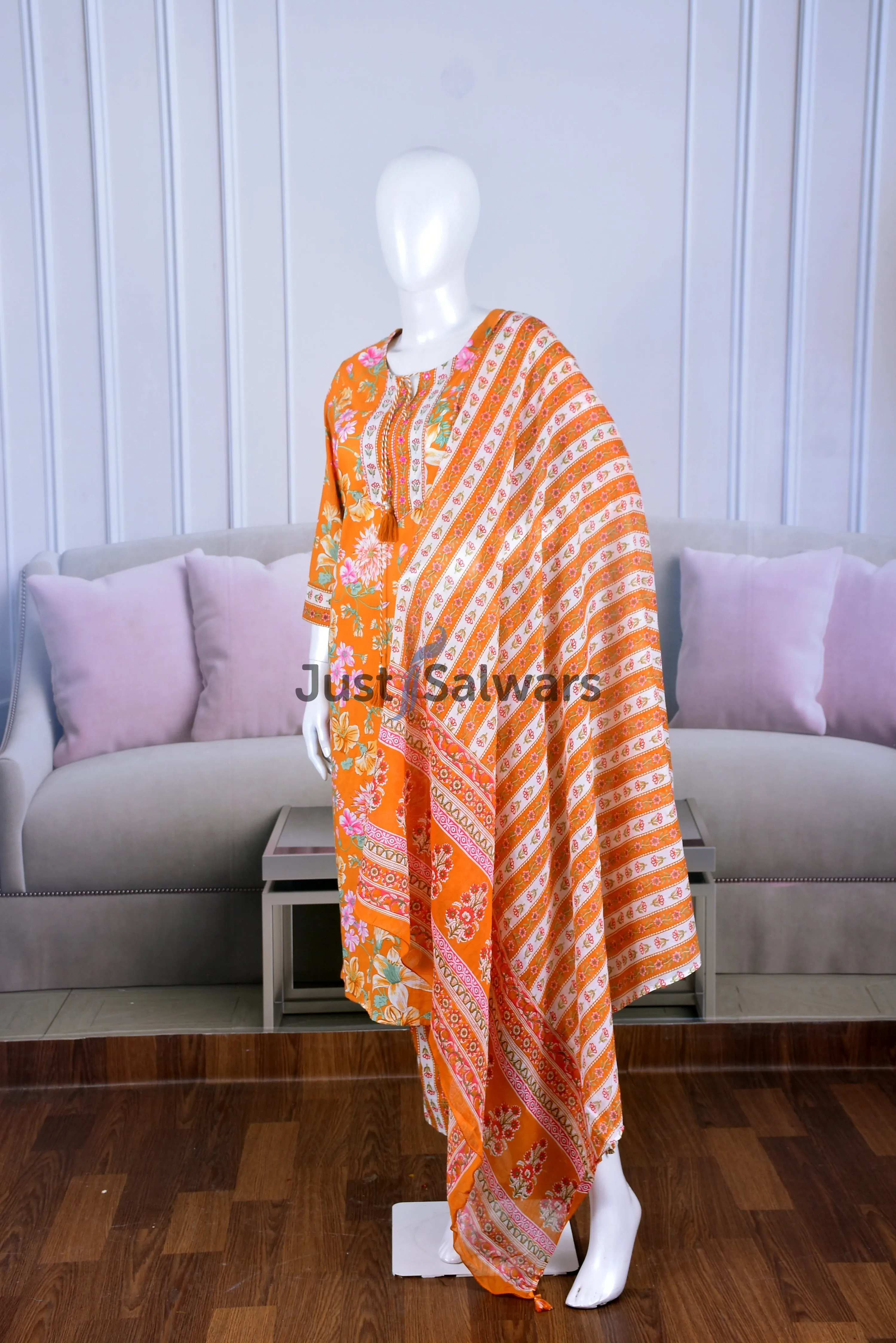 Floral Printed Cotton Suit Set