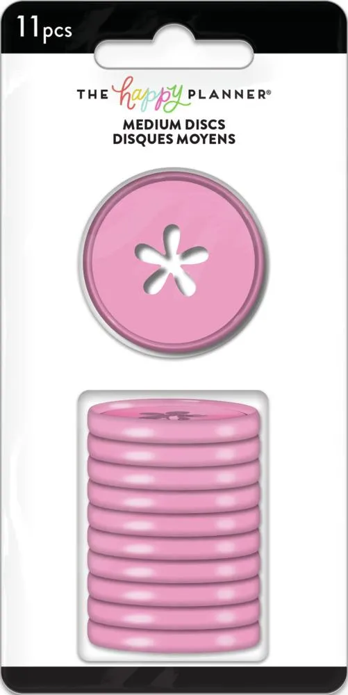 Flower Cutout Medium Disc Set - Bubblegum Pink