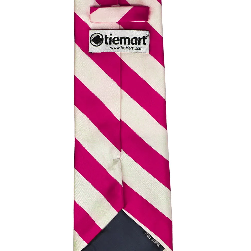 Fuchsia and Cream Striped Tie