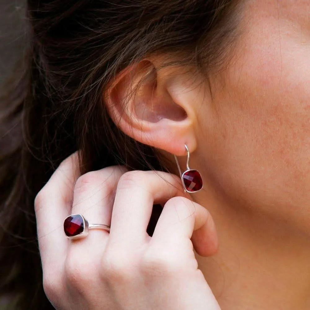 Garnet Earrings | Gold