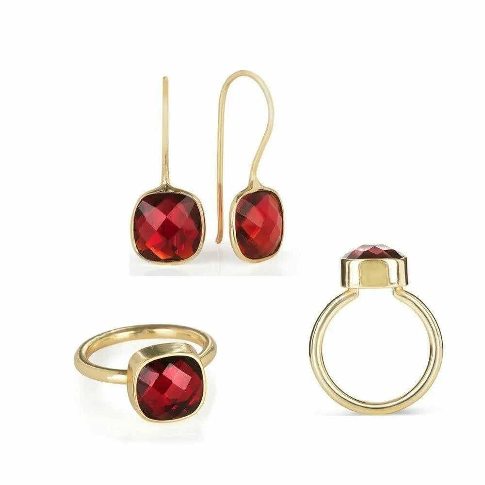 Garnet Earrings | Gold