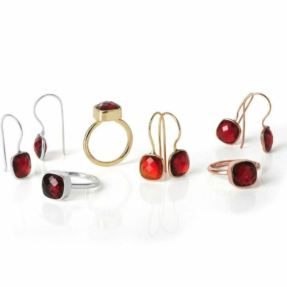 Garnet Earrings | Rose Gold