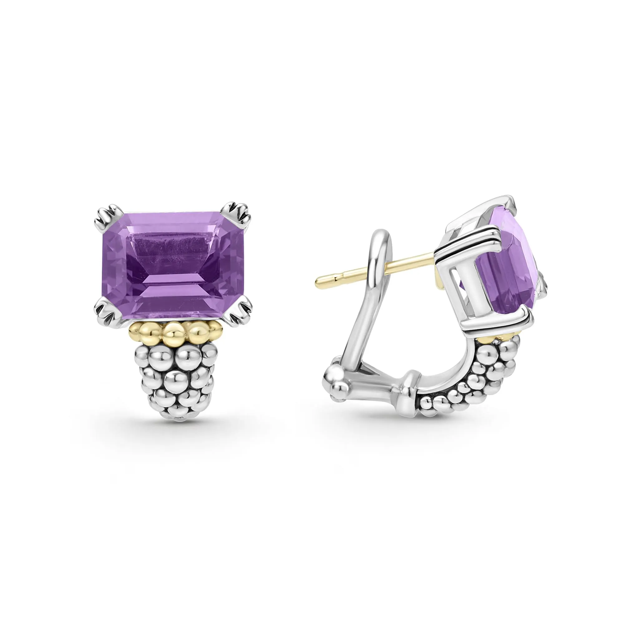 Glacier Large Amethyst Huggie Earrings