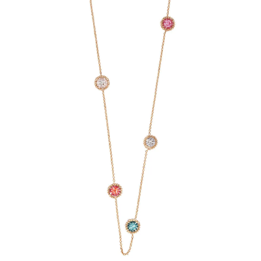 Gold plated adjustable Necklace with Miyuki beaded coins