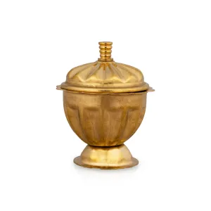 Kumkum Box - 2 x 1.5 Inches | Brass Kumkum Bharani/ Rinku Design Sindoor Pot for Home/ 20 Gms Approx