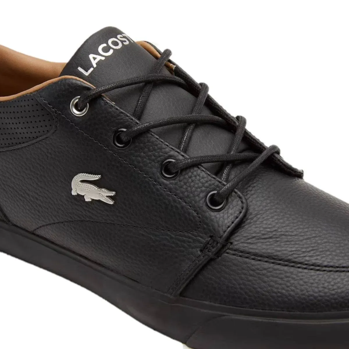 LACOSTE Black Leather Lifestyle Sneakers