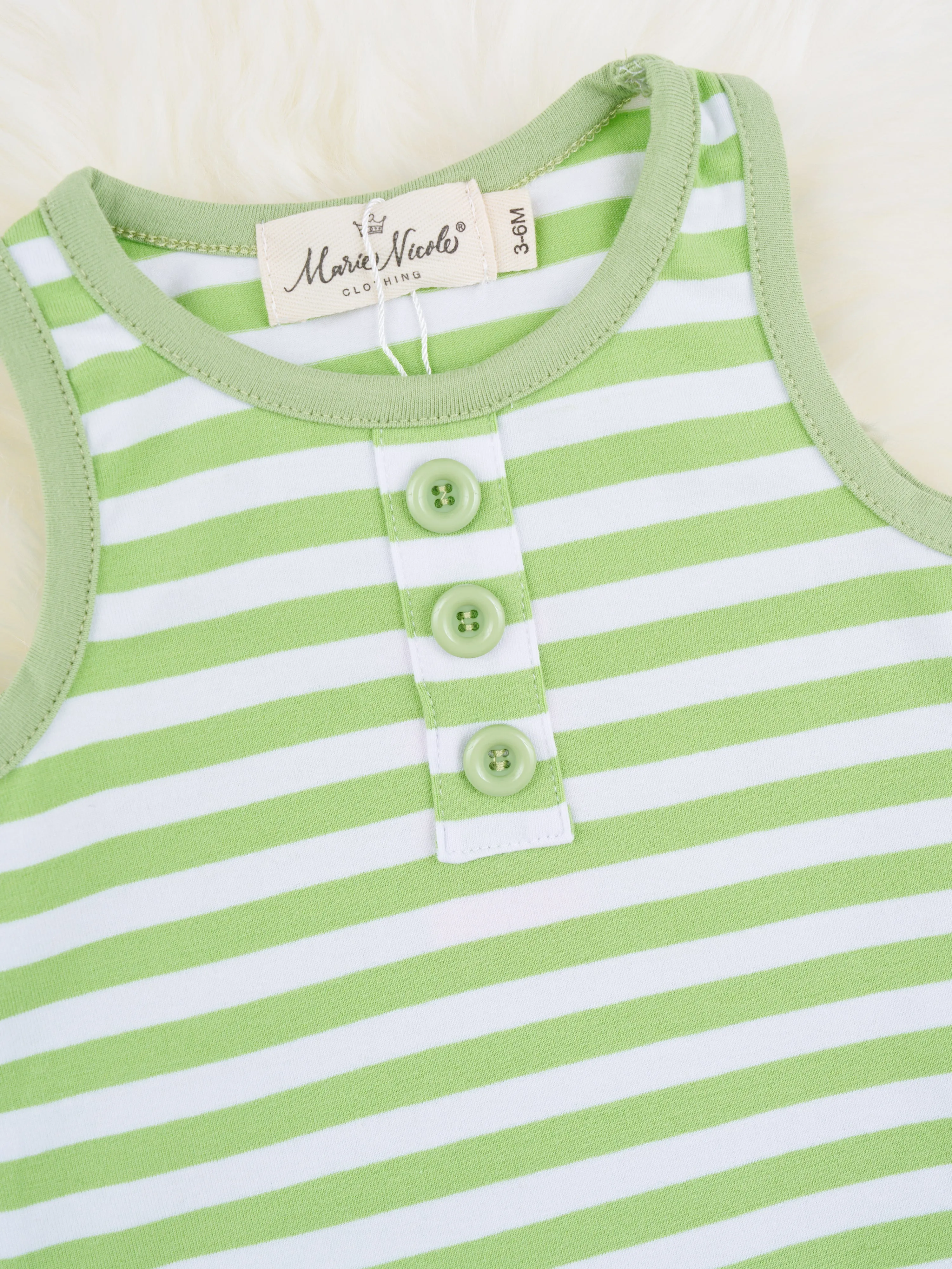 Lime Striped Romper