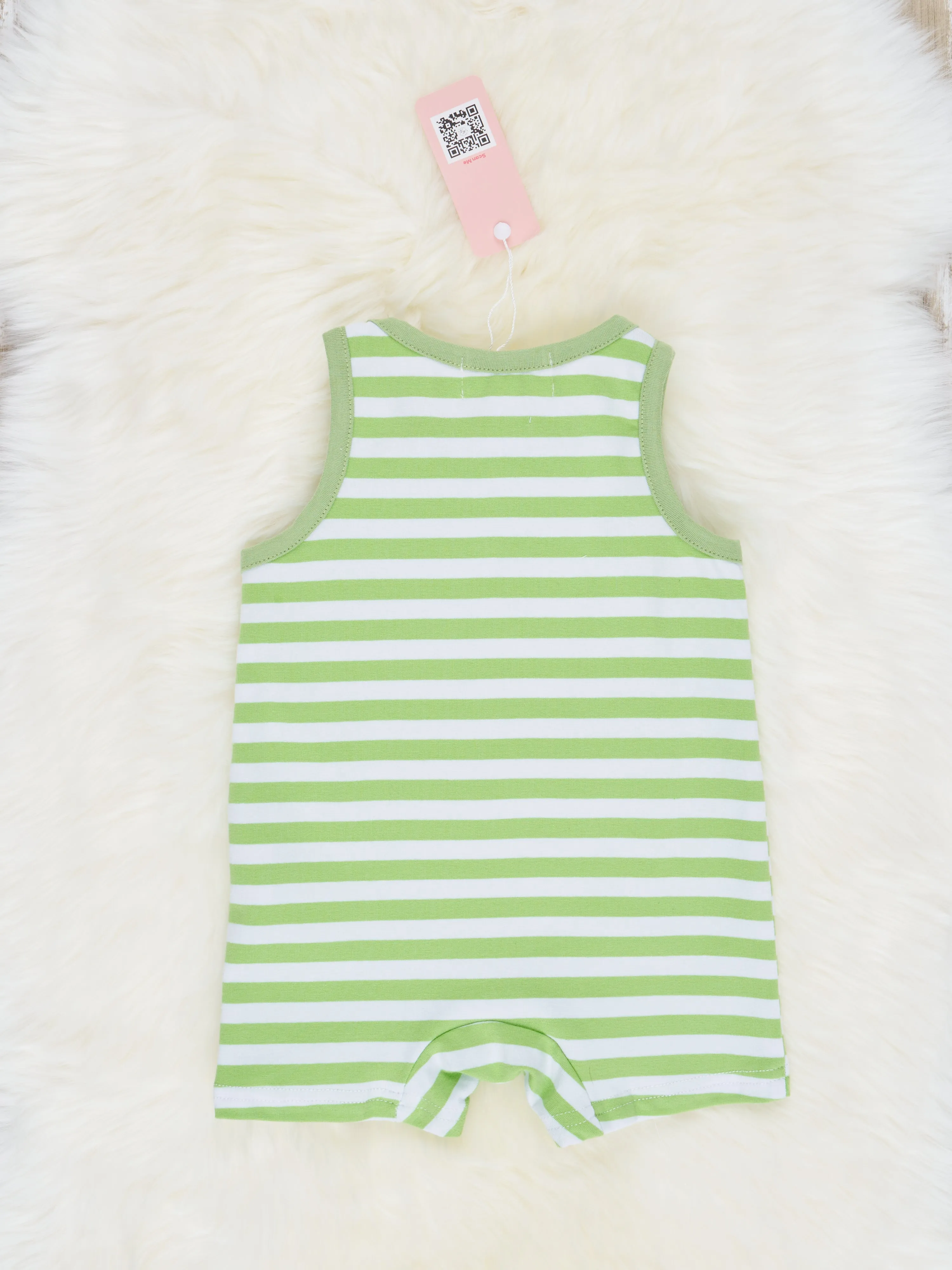 Lime Striped Romper