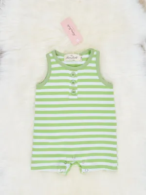 Lime Striped Romper