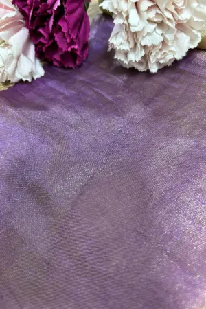 Luxurious Purple Banarasi Tissue Silk Fabric - 1 Mtr
