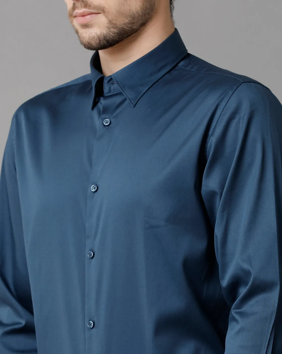 Men's Cotton Check  Blue Shirt